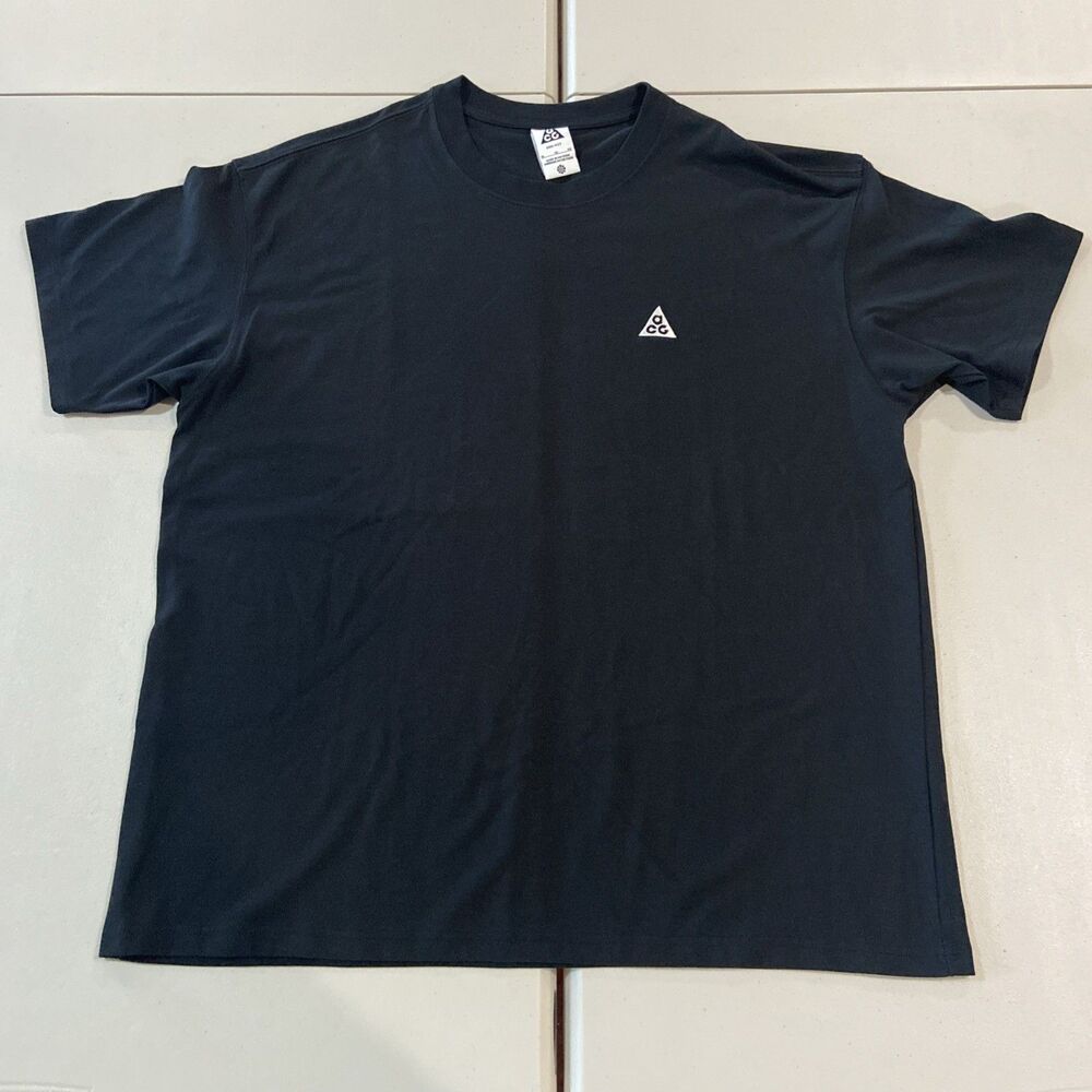 Nike ACG Heavy Cotton Shirt Mens XL Black Embroidered Hiking Gorpcore